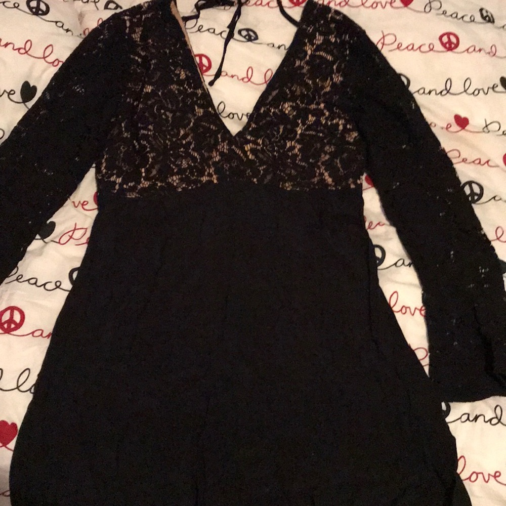 Black floral dress